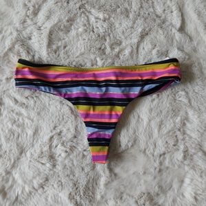 Victoria's Secret Striped Thong Bikini Scrunched Bottom